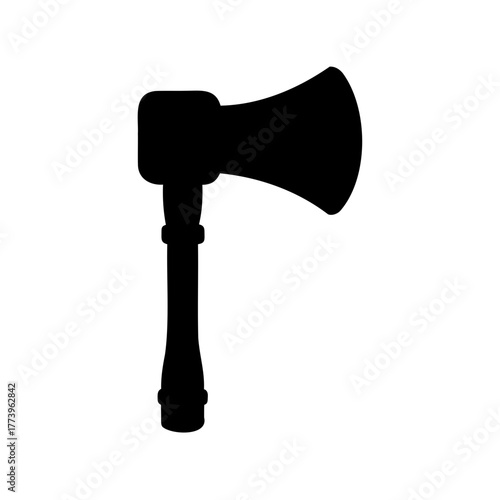 Silhouette of an Axe with Handle and Blade, a Powerful Tool