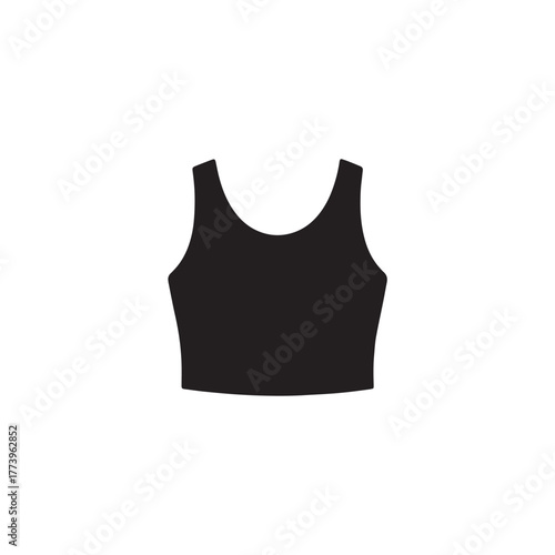 Silhouette of a crop top, white background