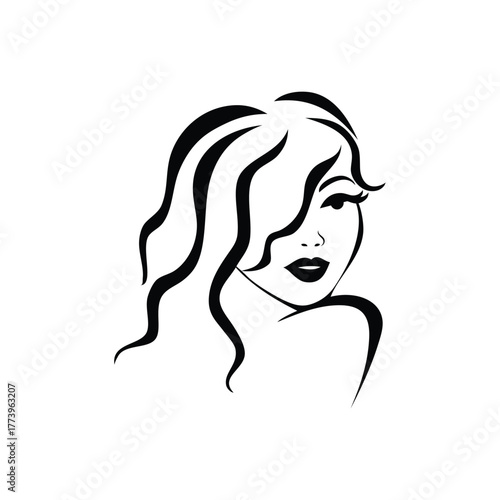 A woman with long hair and a smile. She is wearing a black dress