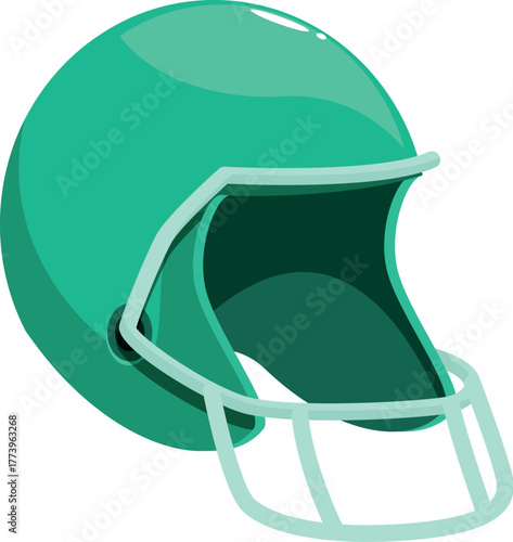 Classic green american football helmet ensuring player safety on the field