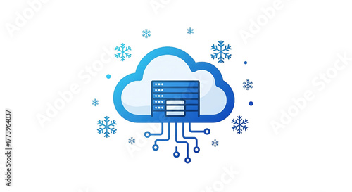 Cloud Computing Snowflake Data Storage Technology Concept