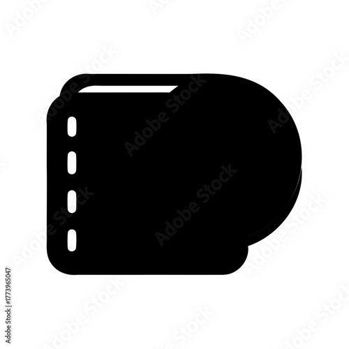 Black and white silhouette icon representing a roll of paper towels