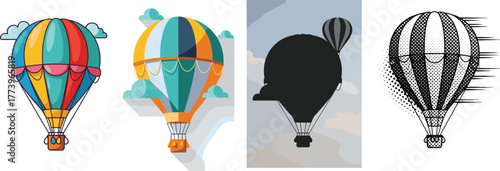 Flying hot air balloon