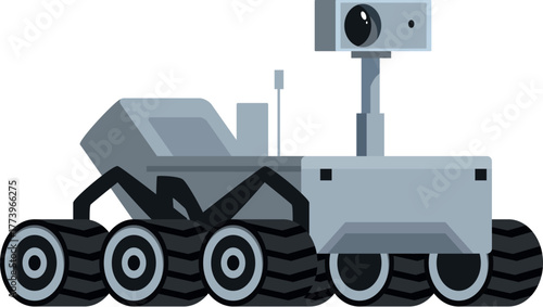 Autonomous robotic vehicle traversing alien terrain, collecting scientific data and expanding space exploration boundaries