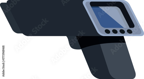 Electronic thermometer measuring temperature, digital non contact infrared thermometer with display showing temperature