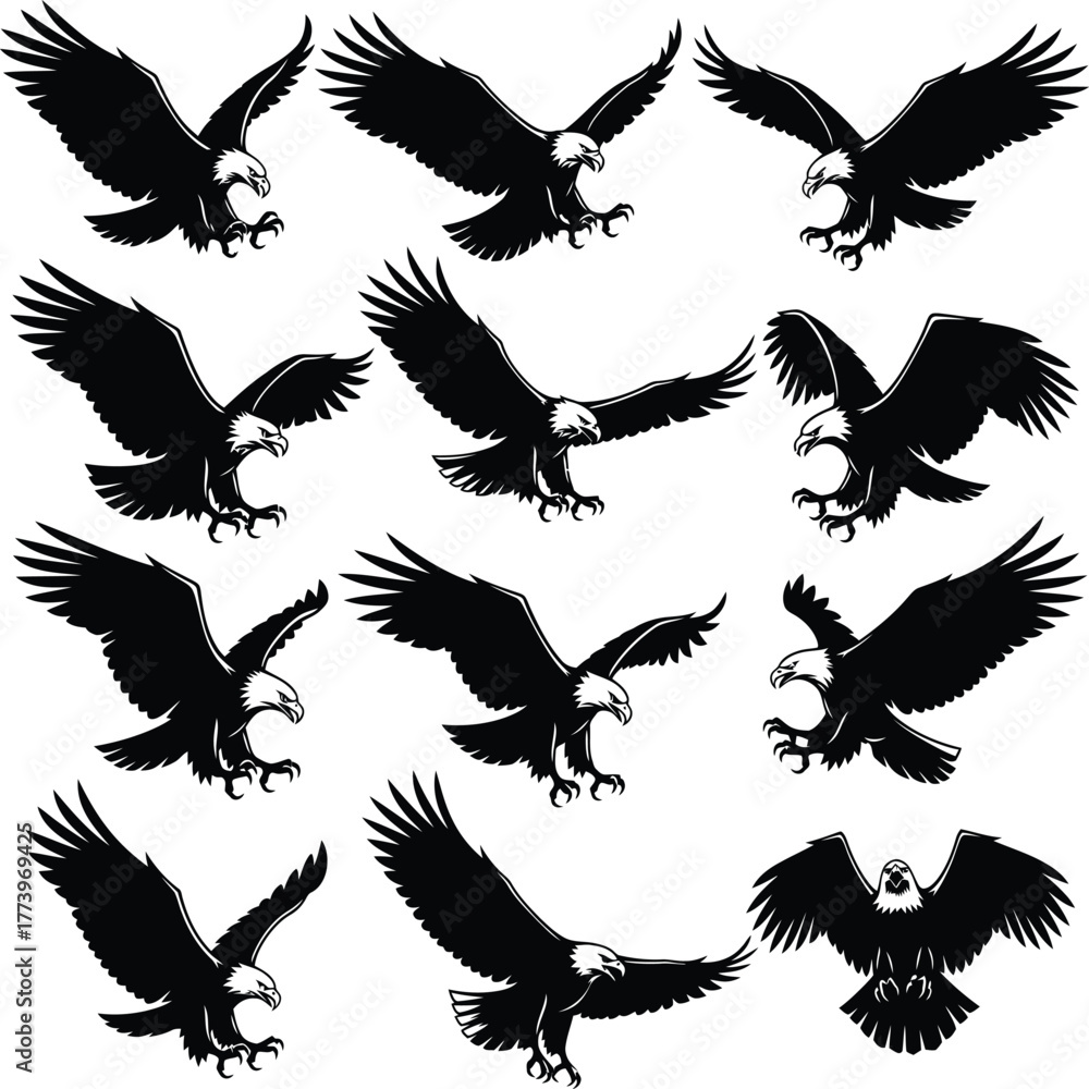 Obraz premium set of silhouettes of birds