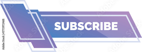 Geometric purple subscribe button inviting users to follow a streamer channel