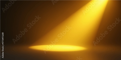 Spotlight on a dark stage with a soft orange and blue gradient glow for an abstract backdrop design