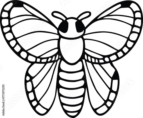 vector illustration of a black wasp