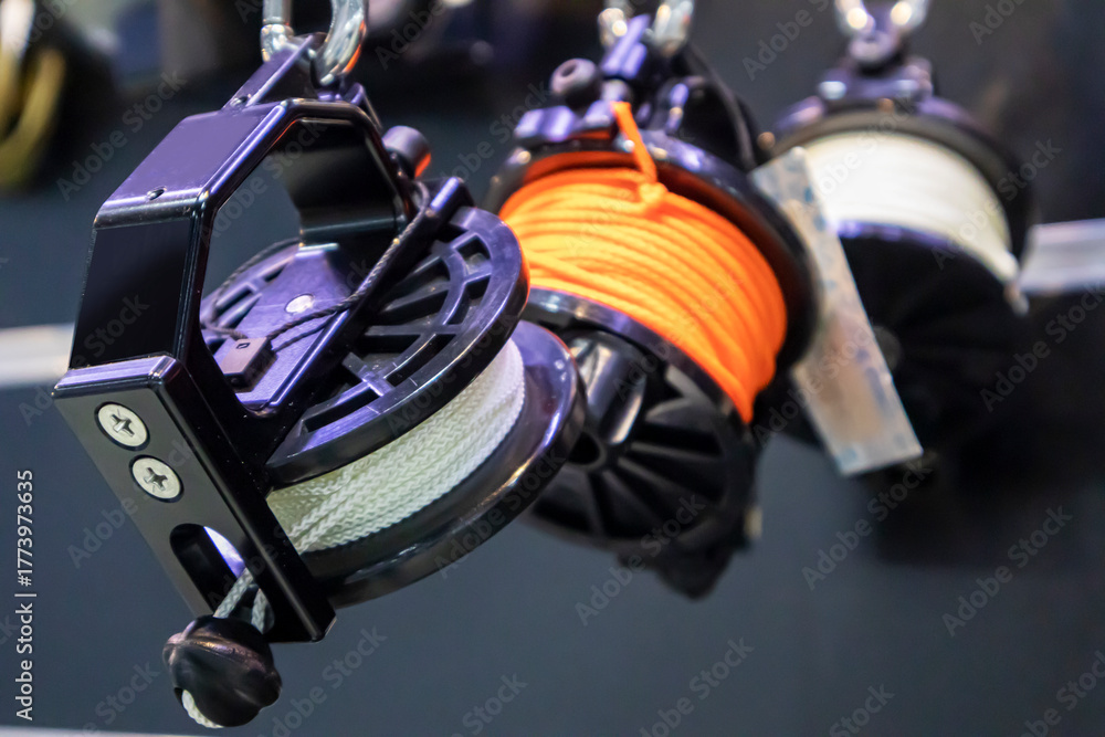 Fototapeta premium Scuba diving equipment and lines for divers