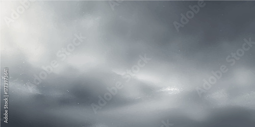 Dramatic dark smoke texture and gray clouds against a black background create a stormy night sky backdrop