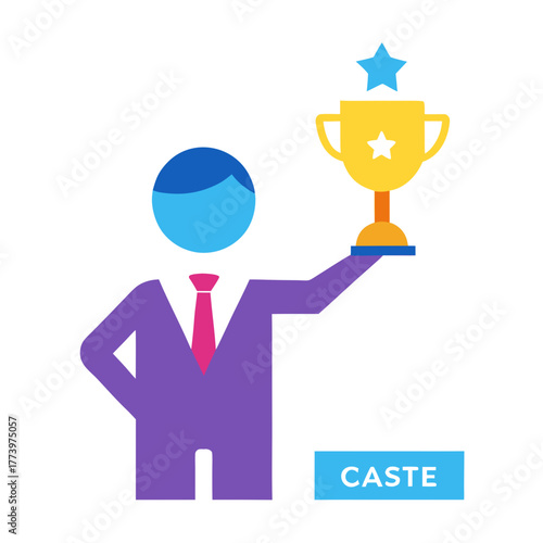 Professional Celebrating Best Employee Recognition Flat Vector