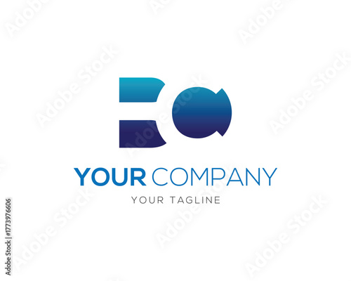 Letter BC abstract shape with company name and tagline vector template logo