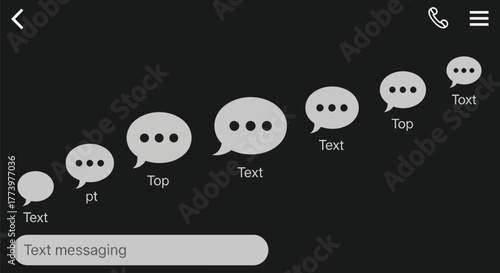 Black and white illustration of a text message conversation interface