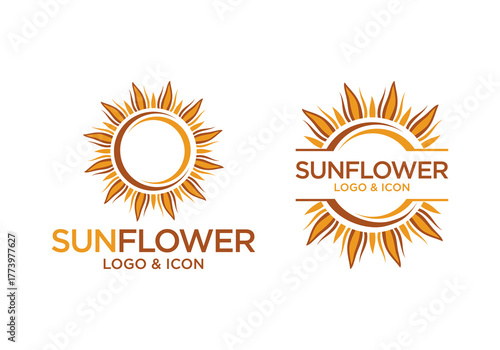 sunflower logo icon design vector