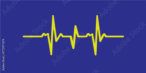 Abstract blue and green vector illustration of a healthy heart pulse wave forming a medical ekg cardiogram monitor graph for healthcare technology