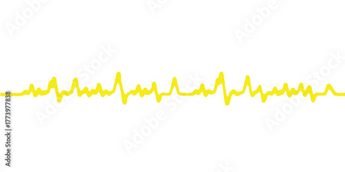 Red and yellow heart beat wave line stock graph illustration, a finance concept vector symbol design for business success and growth