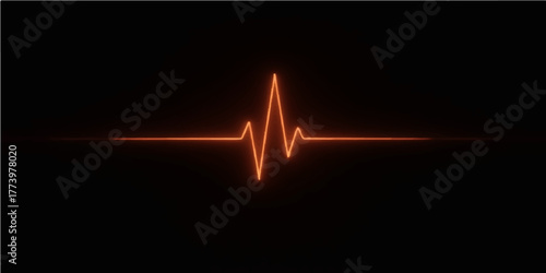 Abstract medical illustration of a heartbeat pulse wave on a digital EKG monitor graph