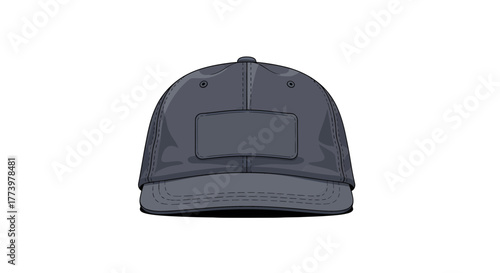 Modern Docker Hat Vector Mockup with Blank Logo Area