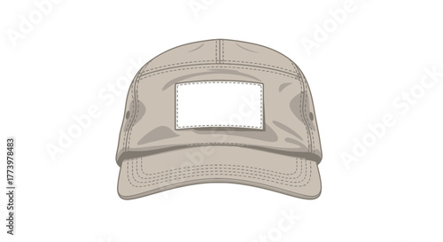 Streetwear Docker Hat Vector Mockup – Minimalist Front View, Single Icon Vector