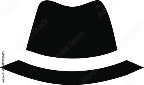 Black top hat isolated on a white background for classic fashion elegance