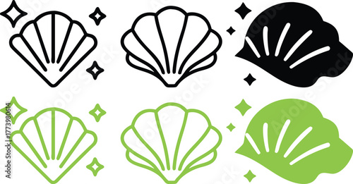 A seamless pattern vector illustration set of hand-drawn floral art with a leaf, butterfly, and plant element drawing