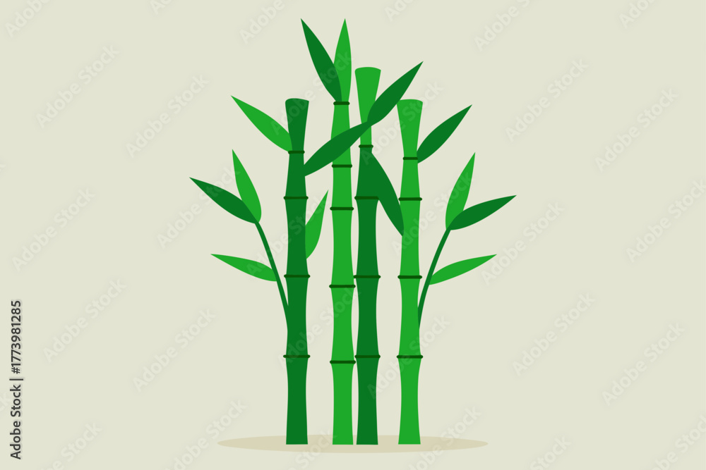 Fototapeta premium Bamboo stalks with leaves