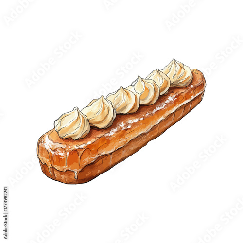 eclair hand drawn vector illustration