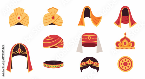 Collection of Traditional Indian Headwear and Royal Turban Styles
