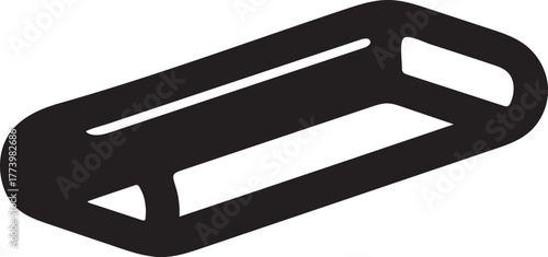 Black Silhouette of a Rectangular Prism with Open Ends solid geometric