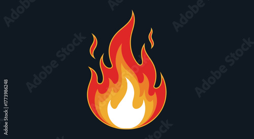Dynamic flame design on dark background with bold colors