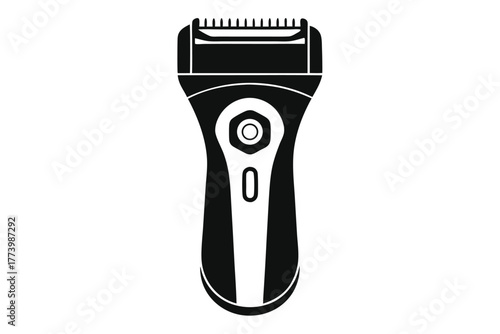 electric shaver black and white silhouette on white background