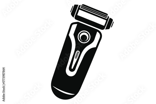 electric shaver black and white silhouette on white background