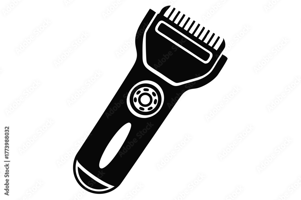 Obraz premium electric shaver black and white silhouette on white background