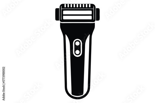 electric shaver black and white silhouette on white background
