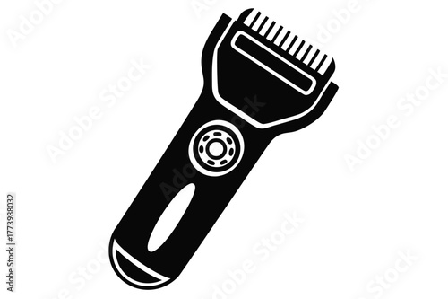 electric shaver black and white silhouette on white background