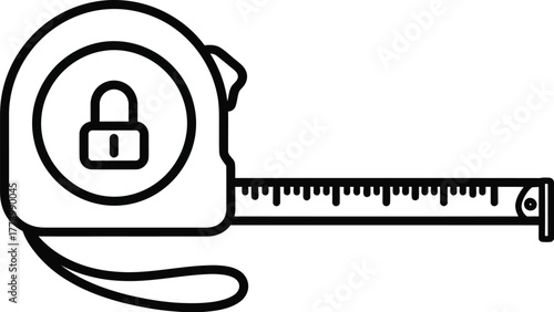 Retractable tape measure vector illustration icon