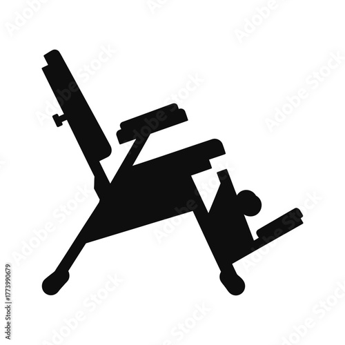Medical examination chair icon black silhouette