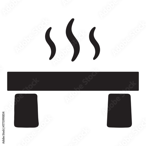 Sauna Steam Silhouette Icon | Spa & Relaxation Wellness Vector