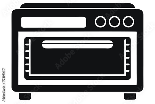 electric oven black and white silhouette on white background