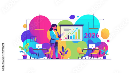 Business presentation showing financial growth and success targets for 2026