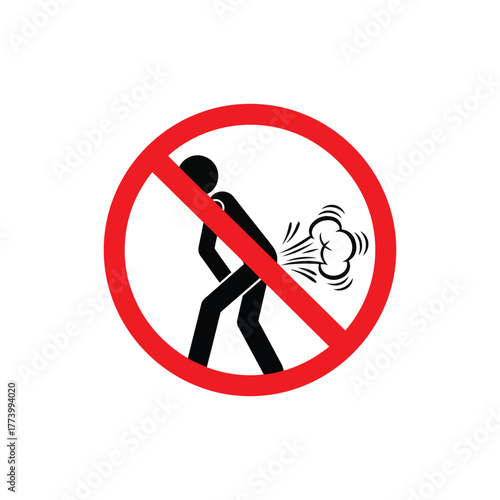 Funny do not fart warning sign illustration
