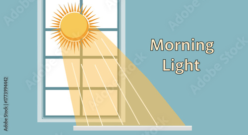 Morning sunlight streaming through window casting warm shadows