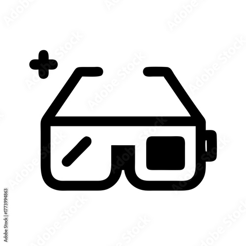 Optical assistance icon representing vision correction and medical eye treatment equipment