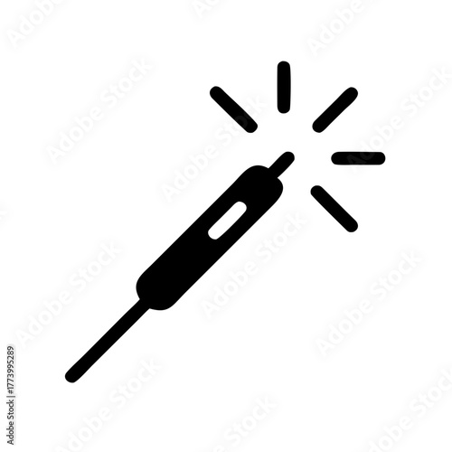 Stylized image of a magic wand casting a spell with radiating light