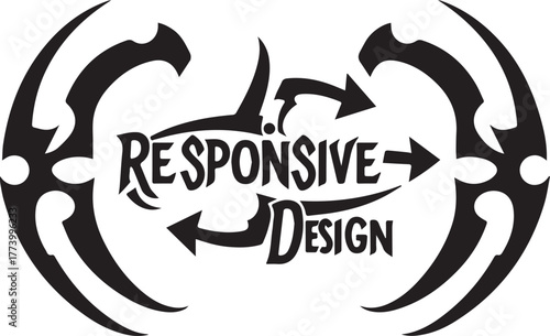 Abstract Tribal Inspired Graphic Illustrating Responsive Design