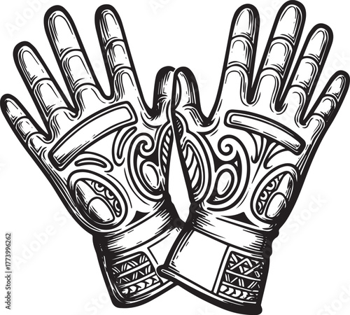 Intricate Tribal Tattoo Style Illustration Featuring Protective