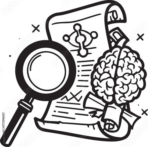 Investigating Intellect: Study with Magnifying Glass and Brain A