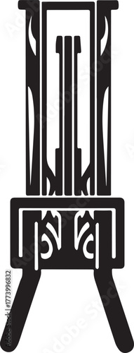 Stylized Forklift Icon: Tribal Tattoo Aesthetic for Industrial S