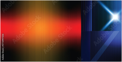 Abstract background with colorful vertical lines and a bright star on the right side of the image